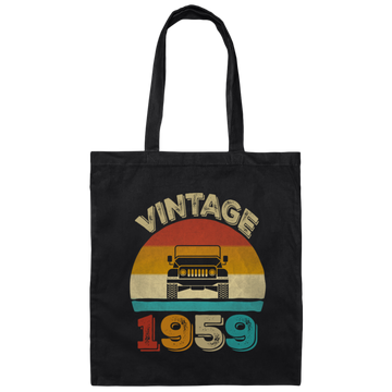 Vintage 1959 Jeeps 60th Birthday Retro Sunset Canvas Tote Bag