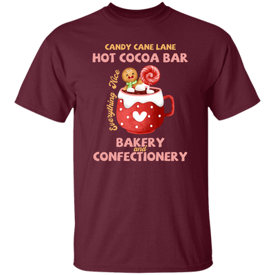 Candy Cane Lane Hot Cocoa Bar, Bakery And Confectionery, Merry Christmas, Trendy Christmas Unisex T-Shirt