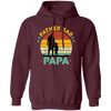 Retro Papa, Father's Day Gift, Daddy And Daughter Silhouette Pullover Hoodie