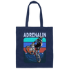 Mountain Bike Gift, Downhill Extrem Sport, Adrenalin Love Gift, Retro Canvas Tote Bag