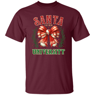 Santa University, Est 1836, Christmas Bow, Merry Christmas Christmas Unisex T-Shirt