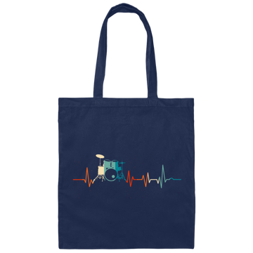 Drummer, Drumsticks, Drumming, Heartbeat Rock Lover, Rocker Vintage Gift Canvas Tote Bag