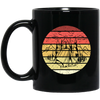 Vintage Camper Camping Retro Landscape Natural Nature Gift For Kids Black Mug