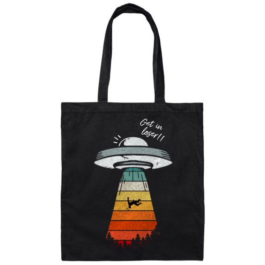Get In Loser Vintage, Retro Loser, Funny About Loser, Fall Down From UFO Canvas Tote Bag