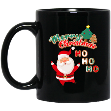 Merry Christmas, Ho Ho Ho, Love Christmas Black Mug
