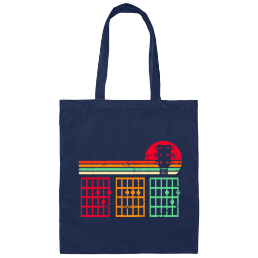 Retro Dad Guitar Gift, Chords Lover, Dad Love Guitar Canvas Tote Bag