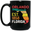 Orlando, Orlando Florida, Established 1858, Retro Orlando Black Mug