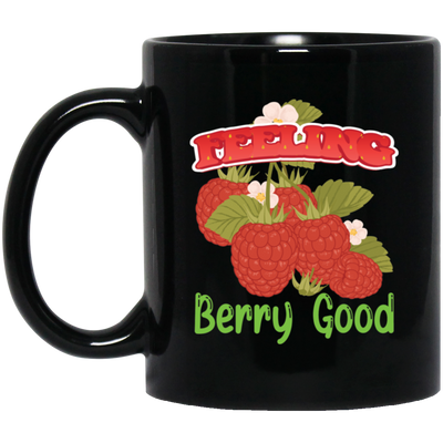 Feeling Berry Good, Feel Very Good, Cute Berry, Merry Christmas, Trendy Christmas Black Mug