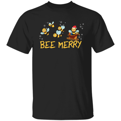 Bee Merry, Cute Bee, Funny Bee, Bee Christmas, Merry Christmas, Trendy Christmas Unisex T-Shirt