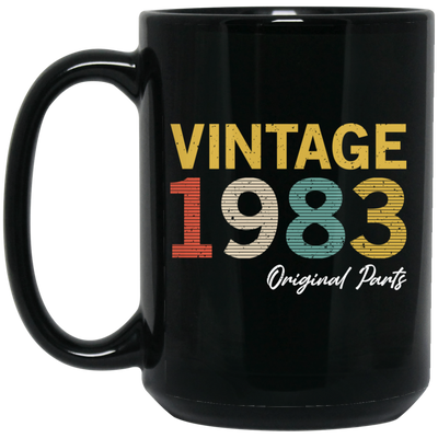 1983 Love Gift, Vintage 1983, 1983 Original Parts, Lover 1983 Gift Black Mug