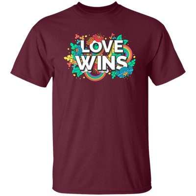 Love Wins, Rainbow Love, Flower Love, Colorful Love Unisex T-Shirt