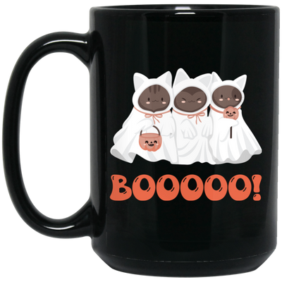 Boo Cat, Cute Boo, Cute Cat, Happy Cat, Happy Halloween Black Mug