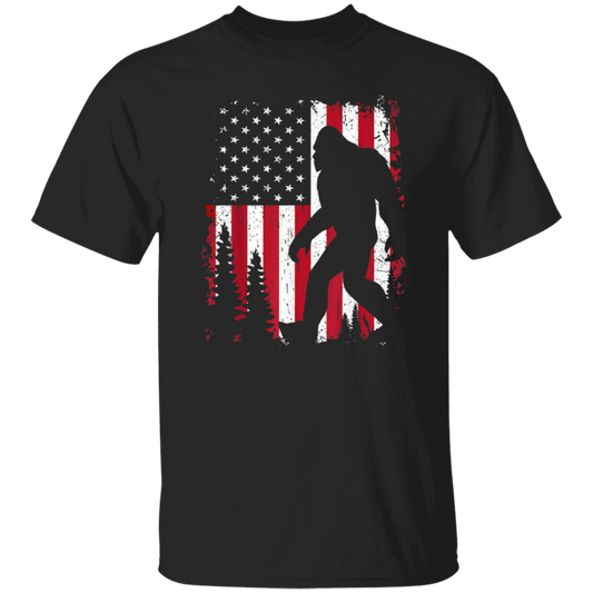 Bigfoot 4th Of July, American Love, USA Flag, Patriotic Gift Unisex T-Shirt