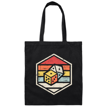 Boardgamers Retro Badge Dice Canvas Tote Bag