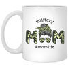 Military Mom, Mom Life, Army Mom, Messy Bun White Mug