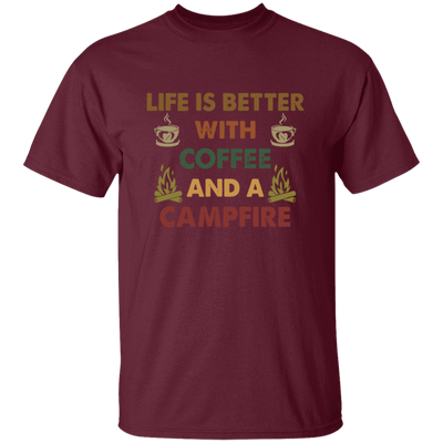 Vintage Coffee And A Campfire Coffee, Life Is Better Unisex T-Shirt