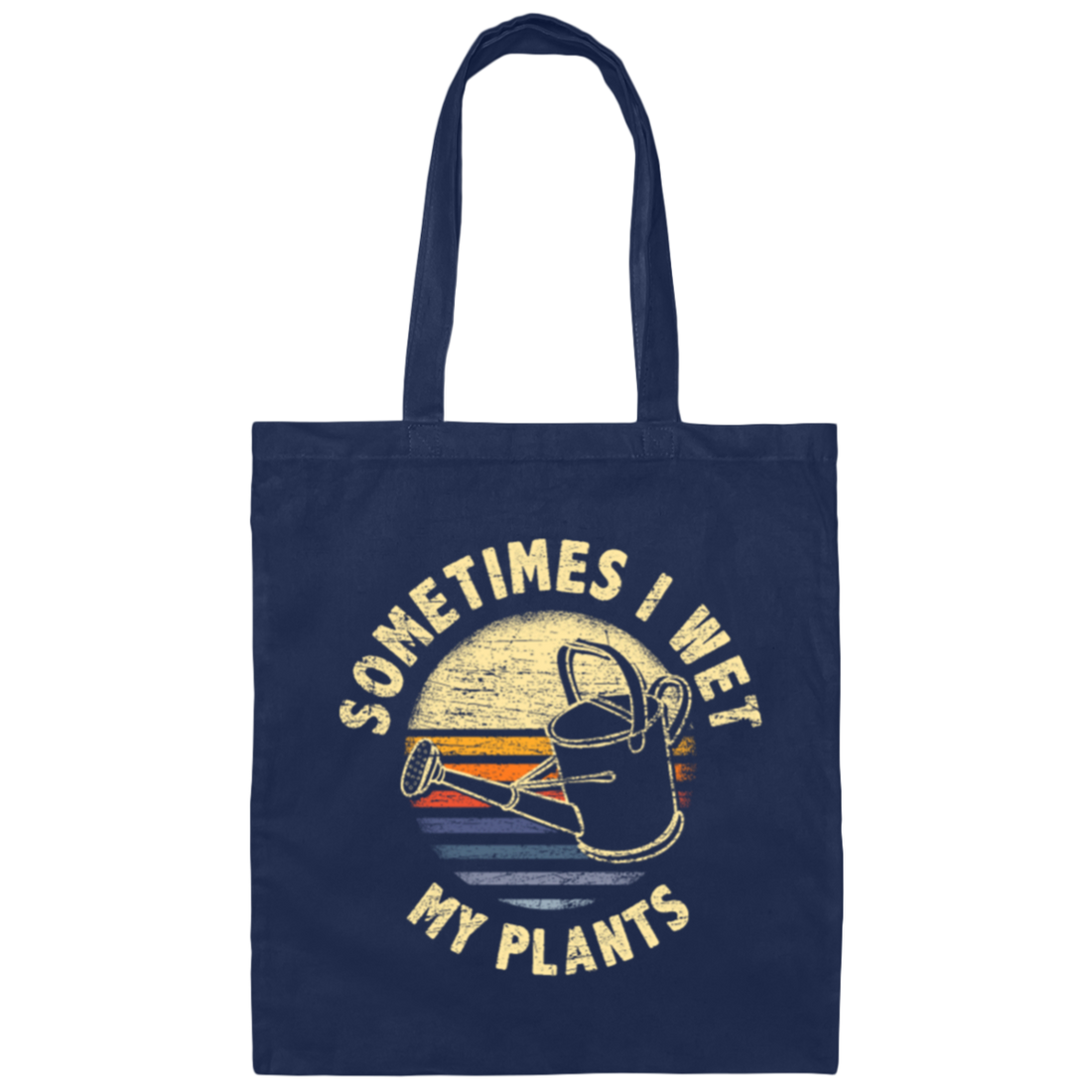 Retro Watering Garden Plants, Gardening Lover Canvas Tote Bag