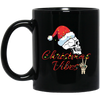 Christmas Vibes, Skull In Christmas, Skull Wear Christmas Hat, Merry Christmas, Trendy Christmas Black Mug