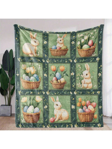 Wrap yourself in springtime cheer with this Easter Bunny and Tulip Floral Print Quilted Blanket. Made from soft flannel, it’s perfect for cozying up at home, adding a festive touch to your travel gear, or brightening your spring decor. The playful bunny and vibrant tulip design bring a joyful vibe to any space, making every moment feel like a celebration.