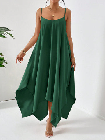 Slip into Effortless Elegance with this quirky Mint Green Summer Dress. Its unique asymmetric hemline adds a touch of whimsy to your look. Perfect for those breezy summer days, this dress will keep you cool and stylish. Get ready to make a statement with this playful and chic piece!