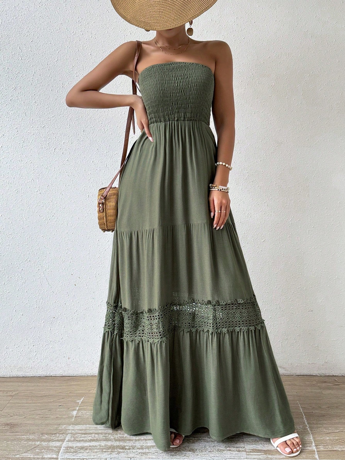 Introducing the Effortless Elegance dress, a must-have for your vacation wardrobe. This strapless dress features a drawstring waist for the perfect fit and effortless style. Made for comfort and elegance, it's an essential piece for any casual getaway. Expertly crafted for a flawless look every time.