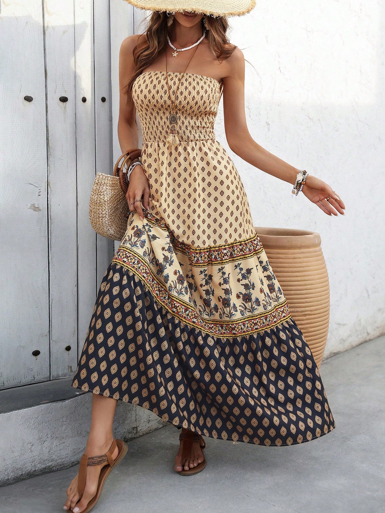 Be effortlessly elegant this holiday season with our women's casual maxi tube dress. The perfect combination of style and comfort, this dress is perfect for any occasion. Made for the woman who wants to look stylish without sacrificing comfort, our dress is sure to turn heads with its holiday-inspired style.