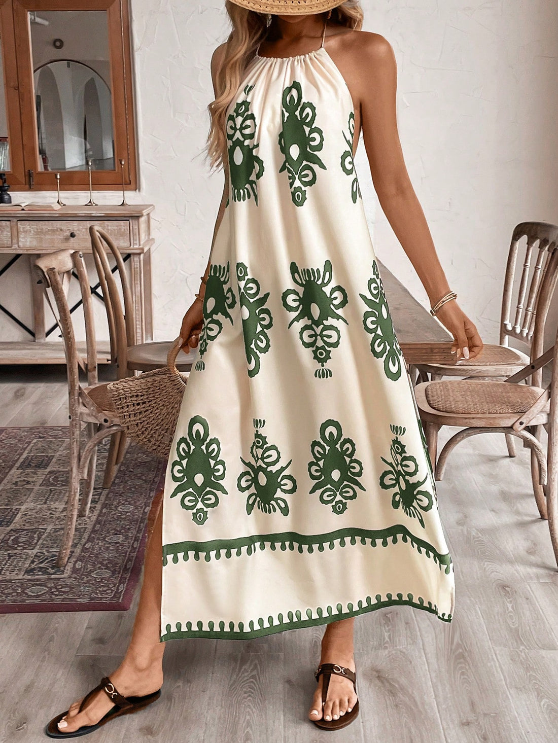 Step into summer with this playful and chic high-split backless dress designed to turn heads. Featuring flirty halter tassels and a breezy silhouette, it’s perfect for sunny days and warm nights. Feel confident and carefree as you enjoy effortless elegance wherever you go.