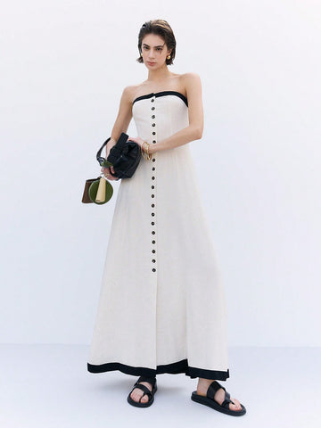 Breeze through your spring and summer getaways in this playful sleeveless linen maxi dress. Featuring charming patchwork details, it blends comfort and style effortlessly, keeping you cool and chic from beach strolls to sunset dinners. Embrace easy elegance wherever your vacation takes you!