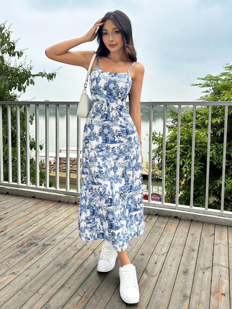 Get ready to slay in style all summer long with our Effortless Summer Style Camisole Dress! Perfect for leisurely strolls and sunny holidays, this full print dress combines chic and comfort effortlessly. So throw on some shades and get ready to turn heads (without even trying)!