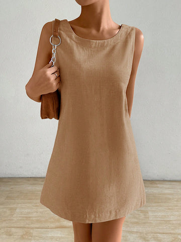 Stay cool and chic all summer long with this solid sleeveless tunic dress. Its breezy design keeps you comfortable while the versatile style makes it perfect for beach days, brunch dates, or casual strolls. Easy to dress up or down, this tunic is your go-to for effortless, sunny-day vibes.