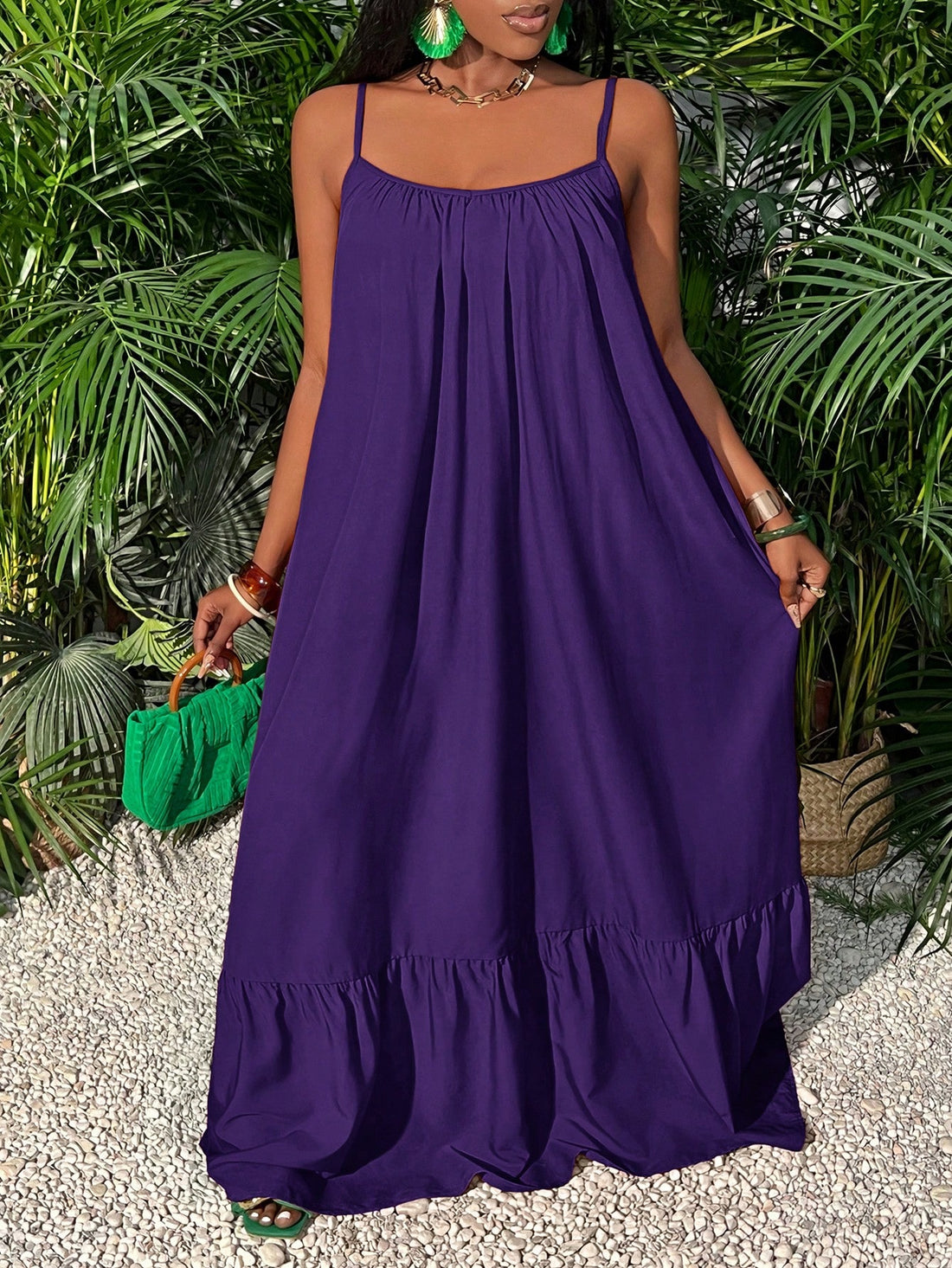 Effortlessly embrace the summer vibes with our Spaghetti Strap Oversized Dress! Featuring a playful ruffle trim and a relaxed fit, this dress is perfect for any occasion. Get ready to turn heads and stay cool in style.