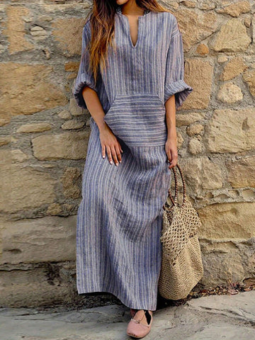 Unleash your inner fashionista with our Effortlessly Chic Loose Striped Dress! Perfect for those casual resort days, this dress combines style and comfort. The loose fit and striped design allow for effortless movement and a laid-back look. Get ready to turn heads and rock that resort life!