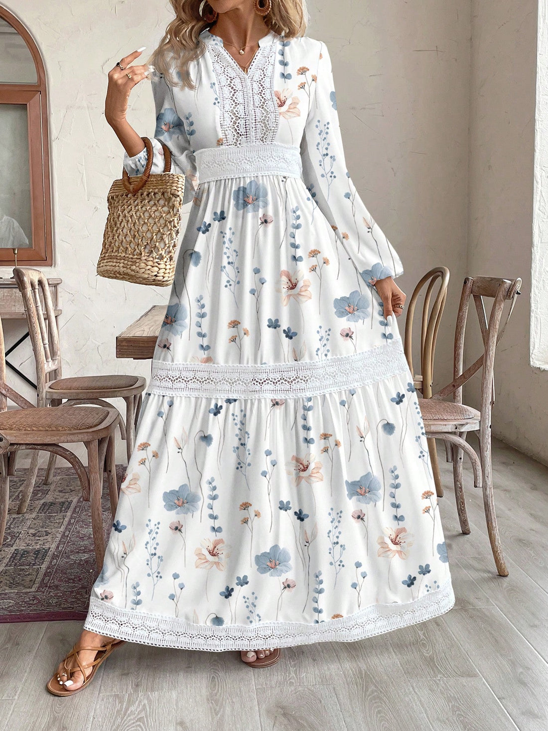 Get ready to turn heads in this Effortlessly Chic Plus Size Floral Print Lantern Sleeve Dress. With its bold floral print and trendy lantern sleeves, you'll be the talk of the town. Step out in style and be comfortable all day long in this must-have dress. Perfect for any occasion, this dress is a fashion-forward choice for plus size women.