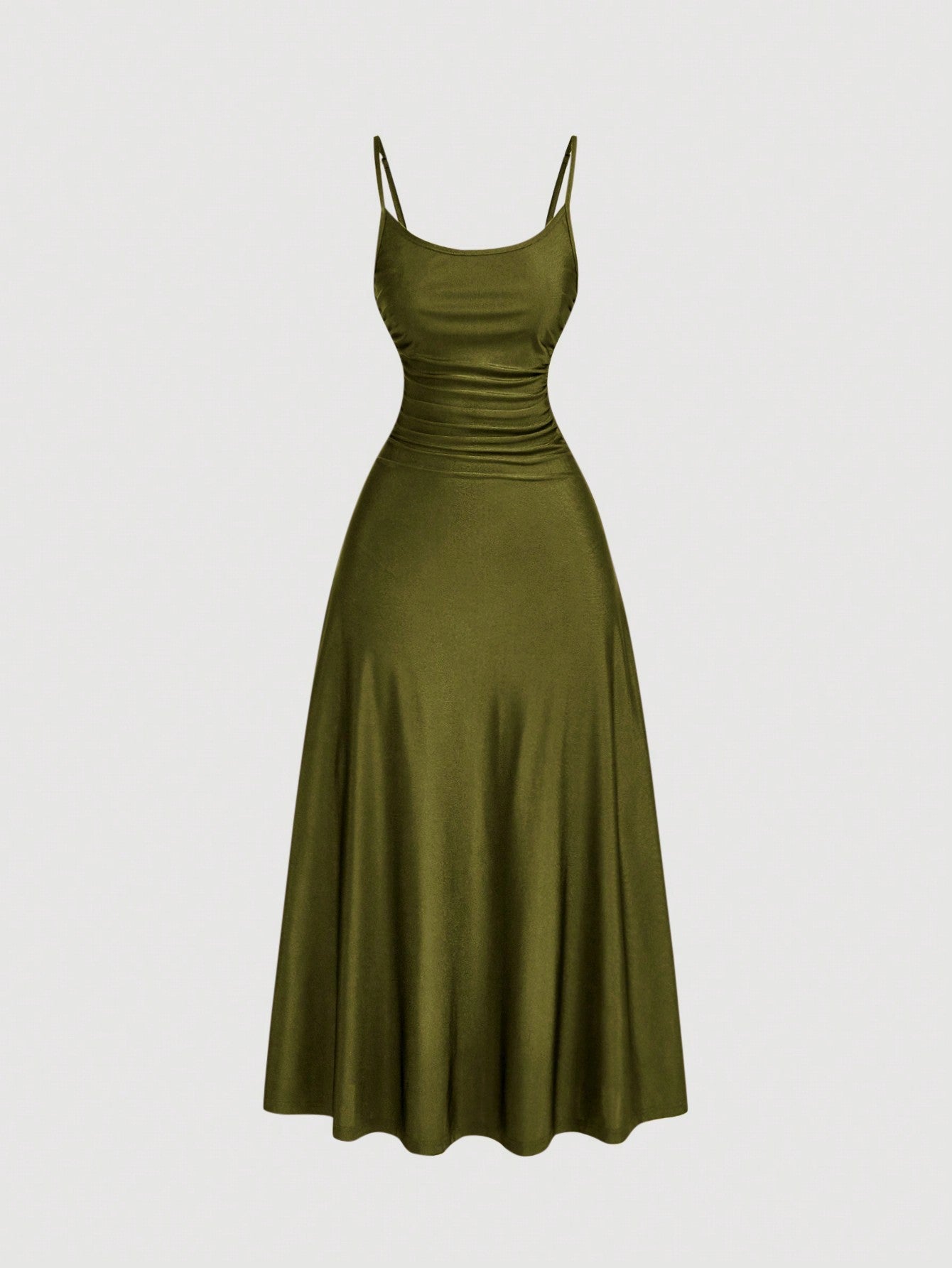 Get ready to turn heads with Effortlessly Chic. This Ruched Waist Swing Slip Dress is the ultimate summer must-have. The ruched waist and swing silhouette will give you a flattering and effortless style. Perfect for any summer occasion. Get yours now!