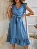 Stay stylish and comfortable on your next vacation with the Effortlessly Chic Denim Dress. The V-neck design and blue denim fabric create a classy, yet relaxed look, perfect for any destination. Designed with your ultimate comfort in mind, this dress is an essential addition to your travel wardrobe.