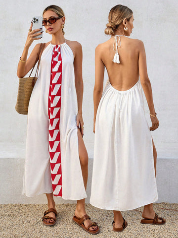 Achieve effortless chic with this versatile women's long dress. Perfect for summer vacations and daily wear, this dress is both comfortable and stylish. Its flowy design allows for easy movement while its casual look is perfect for any occasion. Embrace the effortless elegance with this must-have dress!