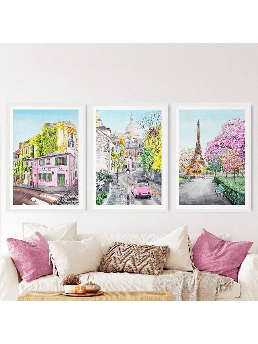 Create a travel-inspired ambiance in your home with our Eiffel Tower and Montmartre Paris Wall Art Set. Featuring iconic landmarks in Paris, this set adds a touch of sophistication to any room. Made from high-quality materials, these pieces are a must-have for any art lover or lover of the City of Love.