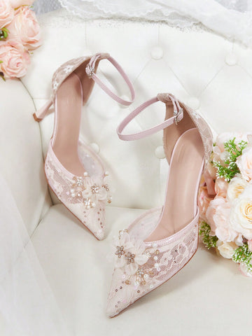 Step out in style with our Elegance Unleashed Floral Lace Pointed Toe Stiletto Heels. These heels feature a pointed toe design and a stiletto heel for a sleek and sophisticated look. The delicate floral lace adds an elegant touch to any outfit. Elevate your fashion game with these stunning heels.