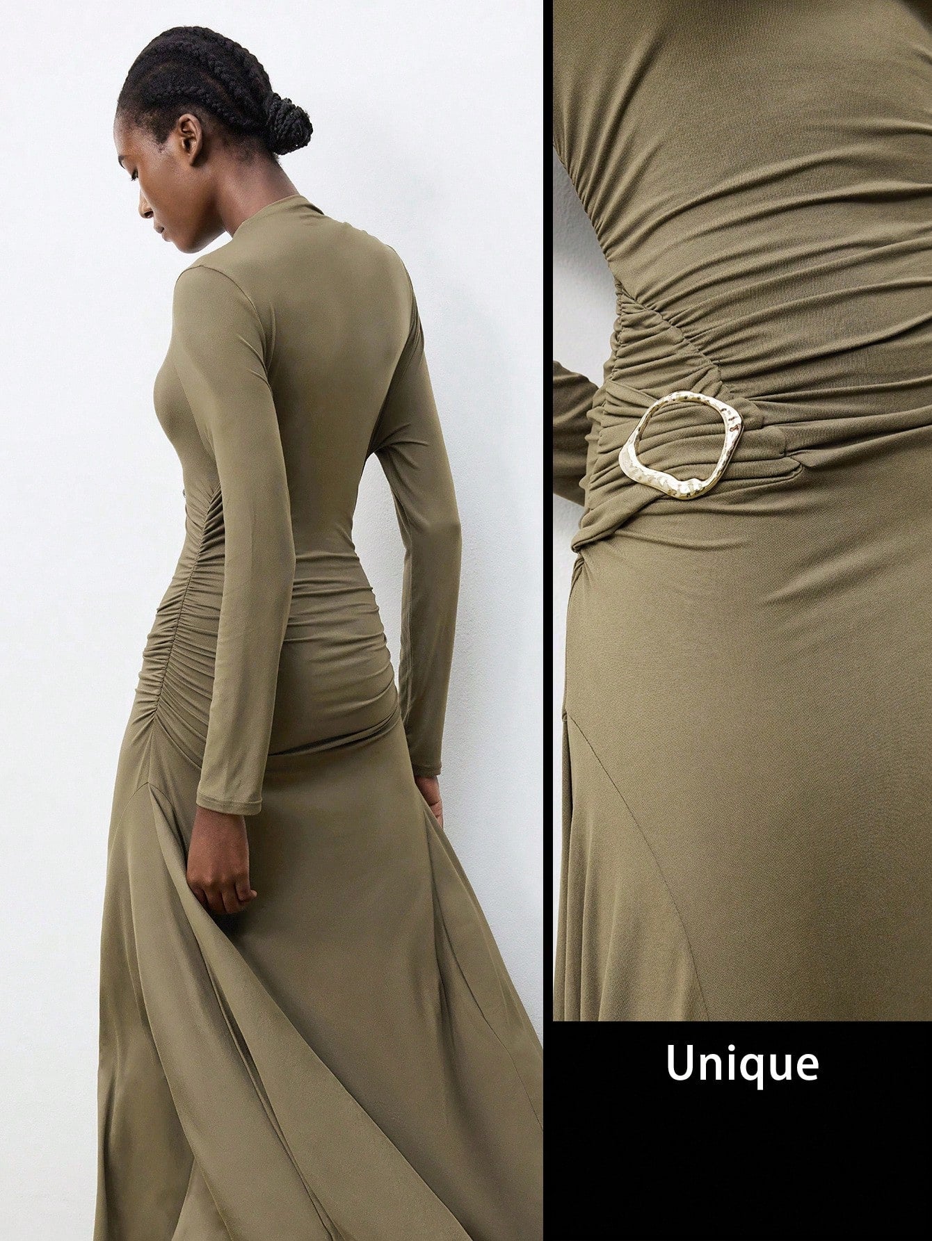 Step out in style with this playful yet elegant long sleeve dress. Featuring a chic pleated design and a fishtail hem that adds a flirty twist to your look, this solid color piece is perfect for any occasion. Its flowing silhouette moves gracefully with you, blending comfort and charm effortlessly. Whether it’s a casual day out or a special evening, this dress promises to bring out your fun and fashionable side.