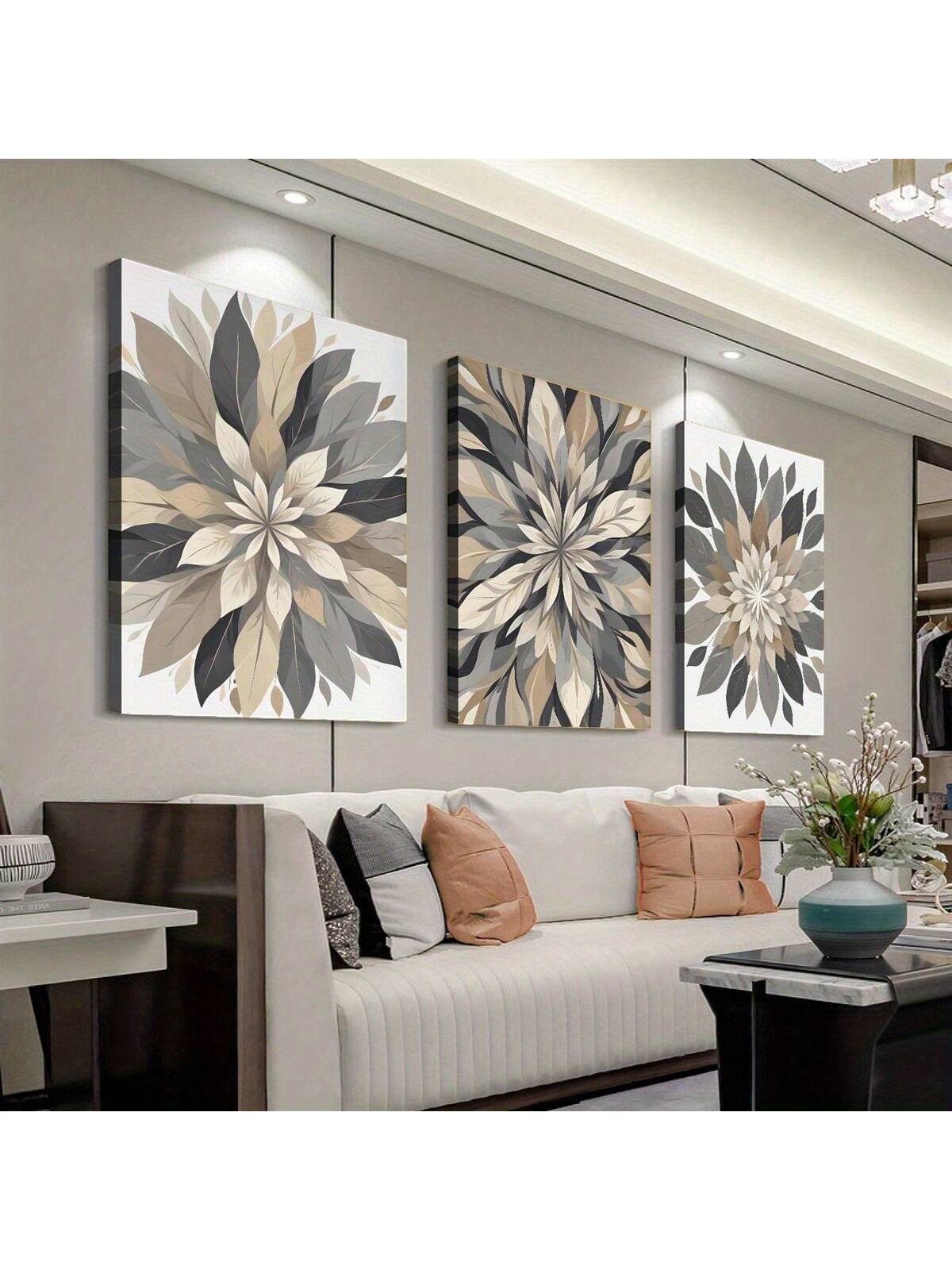 Bring a touch of charm and whimsy to your space with this elegant 3-piece canvas wall art set. Featuring soft beige and gray floral designs, these prints add a playful yet sophisticated vibe to any bedroom or living room. Perfect for brightening up your walls with a chic, nature-inspired flair!