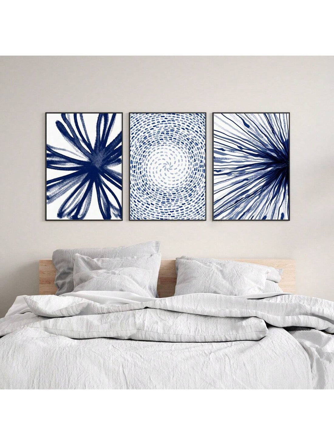Brighten your space with this playful 3-piece canvas set featuring bold blue abstract geometric designs. Perfect for adding a splash of color and modern flair, these eye-catching pieces effortlessly transform any room into a lively art gallery. Ideal for those who love to mix structure with creativity in their home décor.