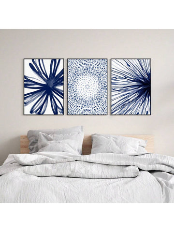 Brighten your space with this playful 3-piece canvas set featuring bold blue abstract geometric designs. Perfect for adding a splash of color and modern flair, these eye-catching pieces effortlessly transform any room into a lively art gallery. Ideal for those who love to mix structure with creativity in their home décor.
