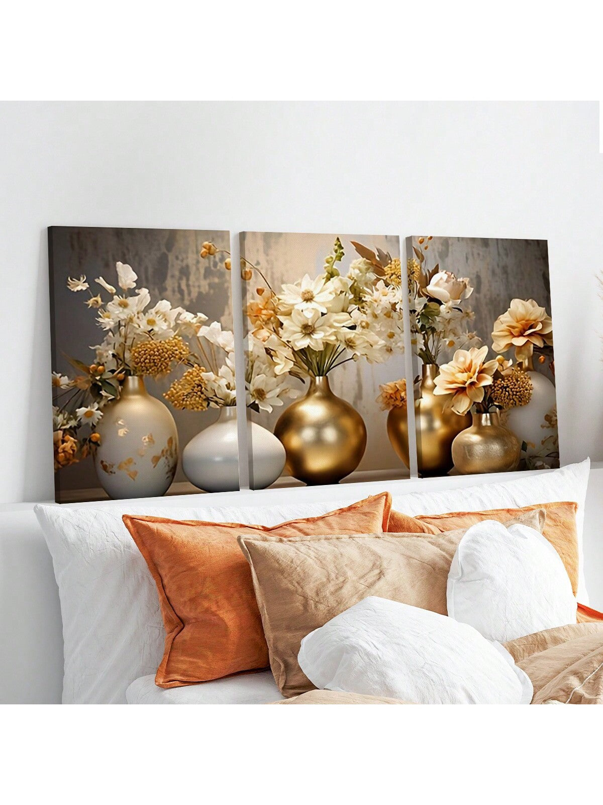 Add a touch of elegance to your walls with this 3-piece modern abstract floral canvas art set. Perfect for home or office, this set is the perfect way to add a pop of color and style to any space. Let your walls bloom with this stunning and versatile art set.