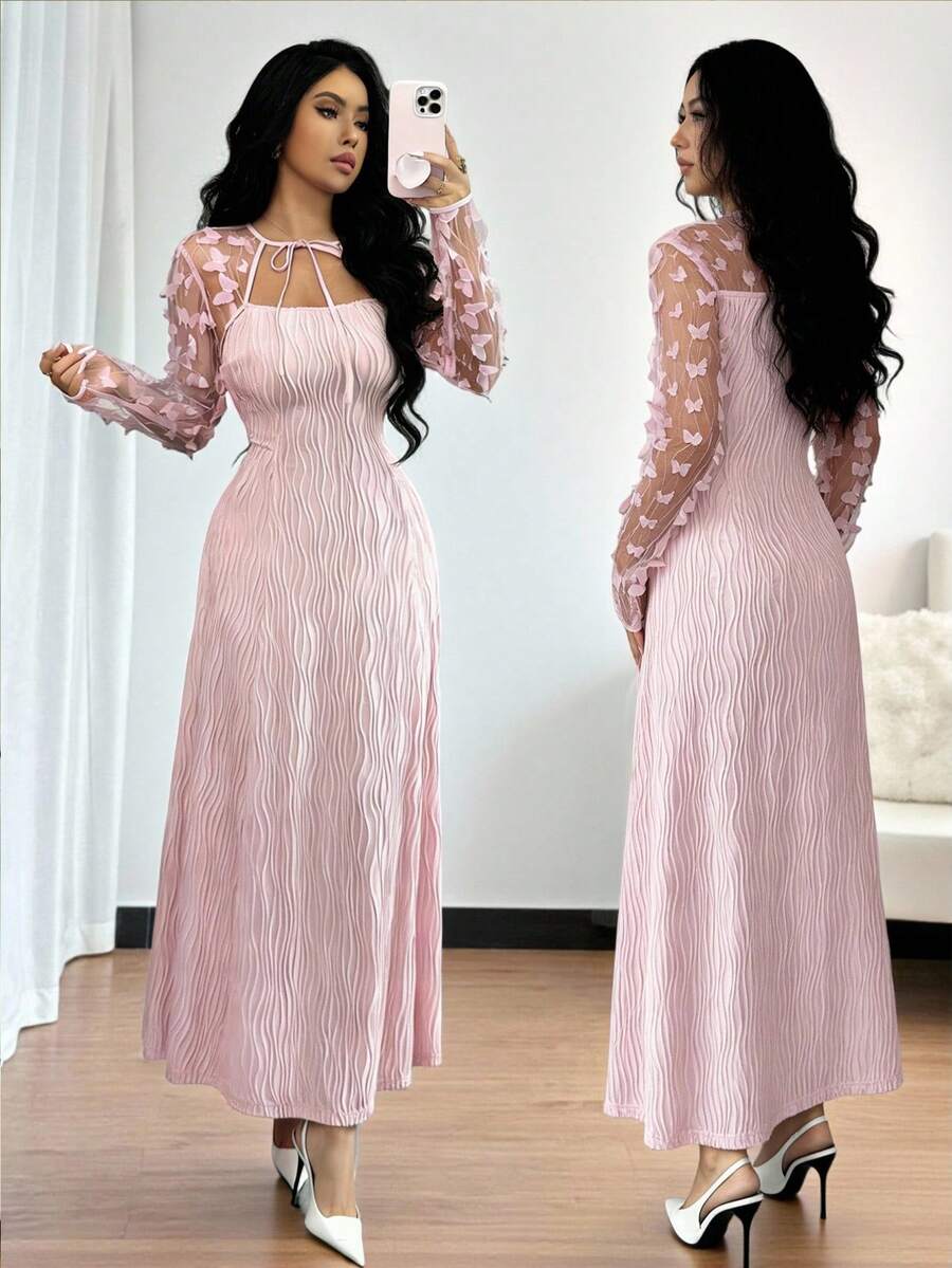 Exude Ethereal Sophistication in Our Elegant 3D Butterfly Floral A-Line Long Dress!

Experience a breathtaking fusion of avant-garde artistry and classic high-fashion tailoring. This stunning A-line masterpiece is meticulously designed for the woman who seeks a multidimensional, romantic aesthetic—the ultimate centerpiece for prestigious garden weddings, high-stakes galas, and your most enchanted evening gatherings.

Enchanting 3D Butterfly &amp; Floral Artistry: Featuring intricate, handcrafted 3D butterfl