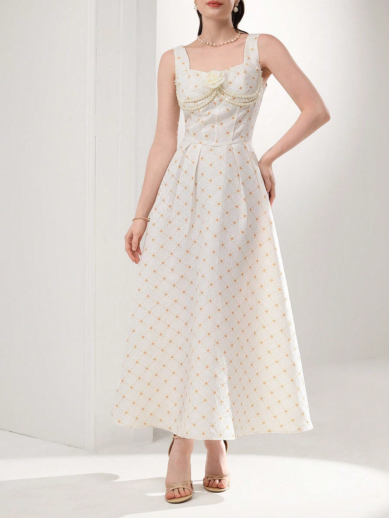 Step into the spotlight with this Elegant 3D Floral Faux Pearl Sleeveless Dress. Delicately adorned with 3D floral accents and shimmering faux pearls, it brings a playful charm to your birthday celebrations or formal events. The sleeveless design keeps things light and breezy, making it your perfect partner for dancing and fun all night long. Celebrate your special moments with a dress as unforgettable as you are!