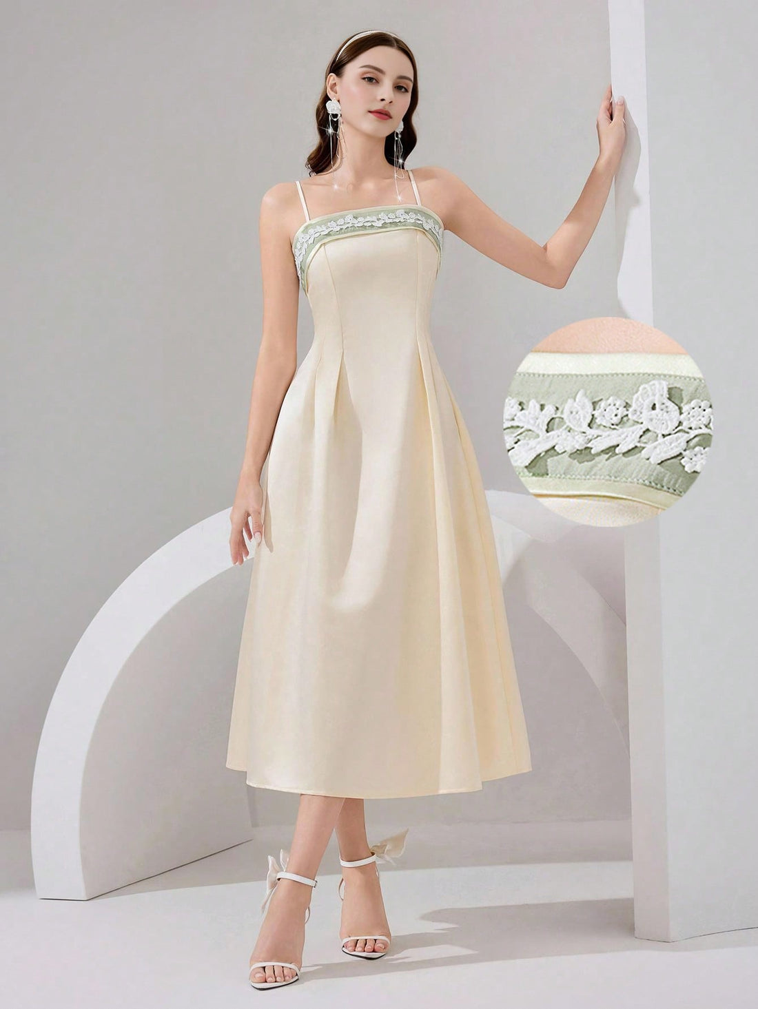 Make a statement in this show-stopping evening gown that's equal parts glamorous and fun! Featuring delicate 3D floral embellishments that catch the light beautifully, this dress combines elegance with playful flair. The flattering V-neckline and spaghetti straps create a sophisticated silhouette, while the high slit adds a daring touch of drama. A sweeping train follows your every move, ensuring you'll turn heads at any formal event. Perfect for galas, weddings, or those moments when you want to feel absol