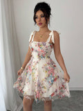 Elevate your wardrobe with this stunning 3D floral spaghetti strap A-line dress, designed for bohemian brides and festival-goers alike. Featuring intricate appliqué details and an all-over floral print, this sleeveless mini dress combines elegance with effortless style. The high-waist silhouette and flared hem create a flattering, feminine silhouette perfect for summer celebrations and formal occasions. 