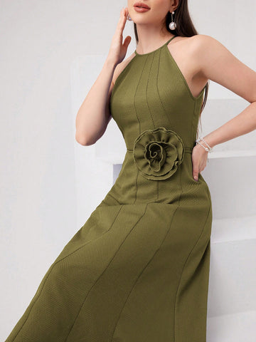 This elegant summer dress for women features unique 3D flower decorations and open shoulder design. Perfect for any summer occasion, this dress offers a sophisticated and stylish look. The delicate flower details add a touch of femininity, while the open shoulder allows for a flattering and comfortable fit. Elevate your summer wardrobe with this stunning dress.