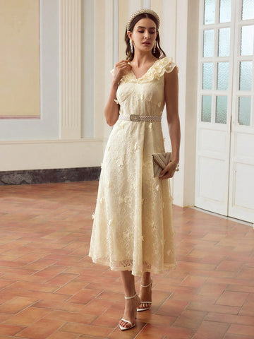 Float into the spotlight with this Elegant 3D Lace Butterfly Dress, designed to charm with delicate butterfly accents that seem to flutter with every step. The playful ruffle hem adds a flirty bounce, making it perfect for days when you want to feel both graceful and fun. Whether it’s a garden party or a night out, this dress brings a whimsical touch to your wardrobe.
