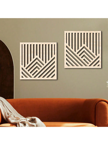 Add a touch of elegance to any room with our set of 2 creative decorative panels. These 3D wooden panels not only add dimension and texture to your walls, but also serve as a unique statement piece. Crafted with intricate details, they are perfect for showcasing your sophisticated style.